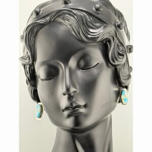 Navajo Jessica Claw JC Sterling Silver Turquoise Stud Earrings